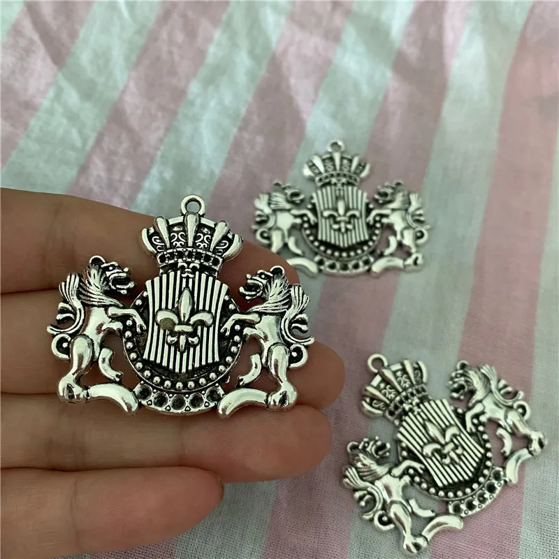 6pcs/lot Antique Silver Color Football Sign Pendant Charms Necklace Bracelet 45*35mm Religious Jewelry Fine Gifts Crafts DIY Top