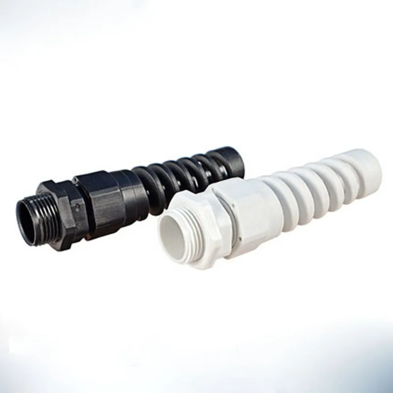 PG21 M25 5pcs Nylon Cable conduit Gland 9-16 thread gland Plastic Flex Spiral Strain Relief cable anti-bending connection