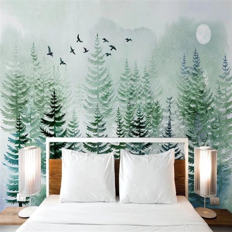 

beibehang custom 3D wallpapers for living room mural Nordic pine forest elk background home decoration painting mural wallpaper