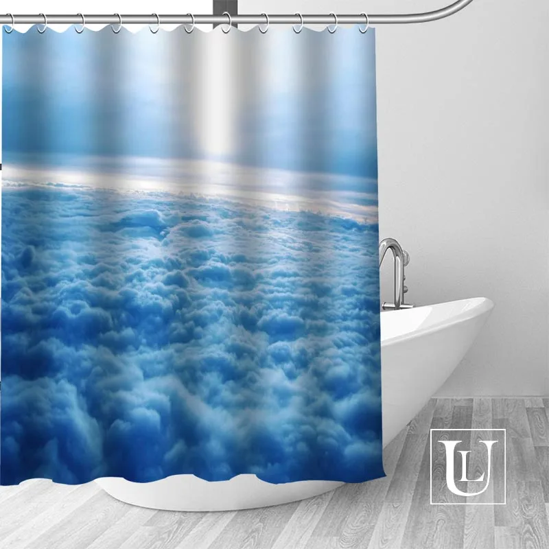 blue sky High-definition Picture Printing Shower curtain Made of Waterproof Polyester Fabric Enjoy Your Shower Time with it