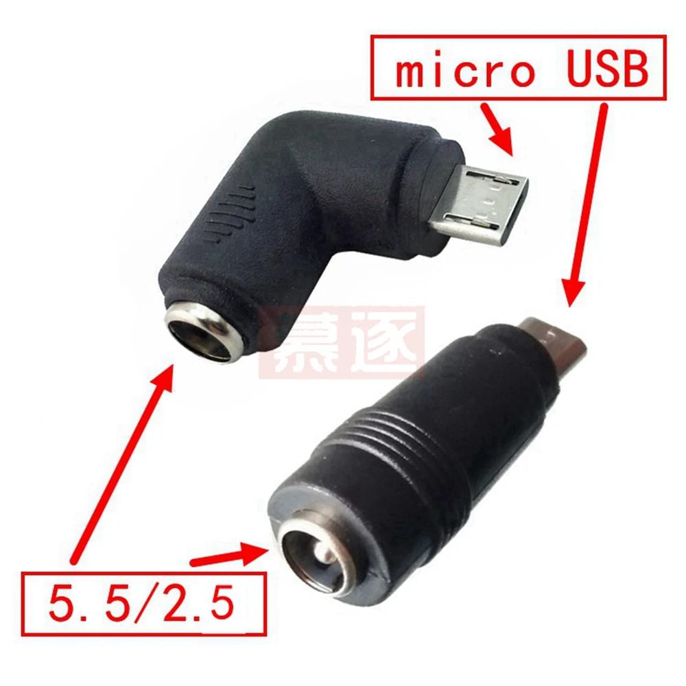 1 шт. 5,5x2,1 мм гнездо для Mini / Micro USB папа 5 Pin DC разъем питания 90/180 градусов разъем адаптер для V8 Android