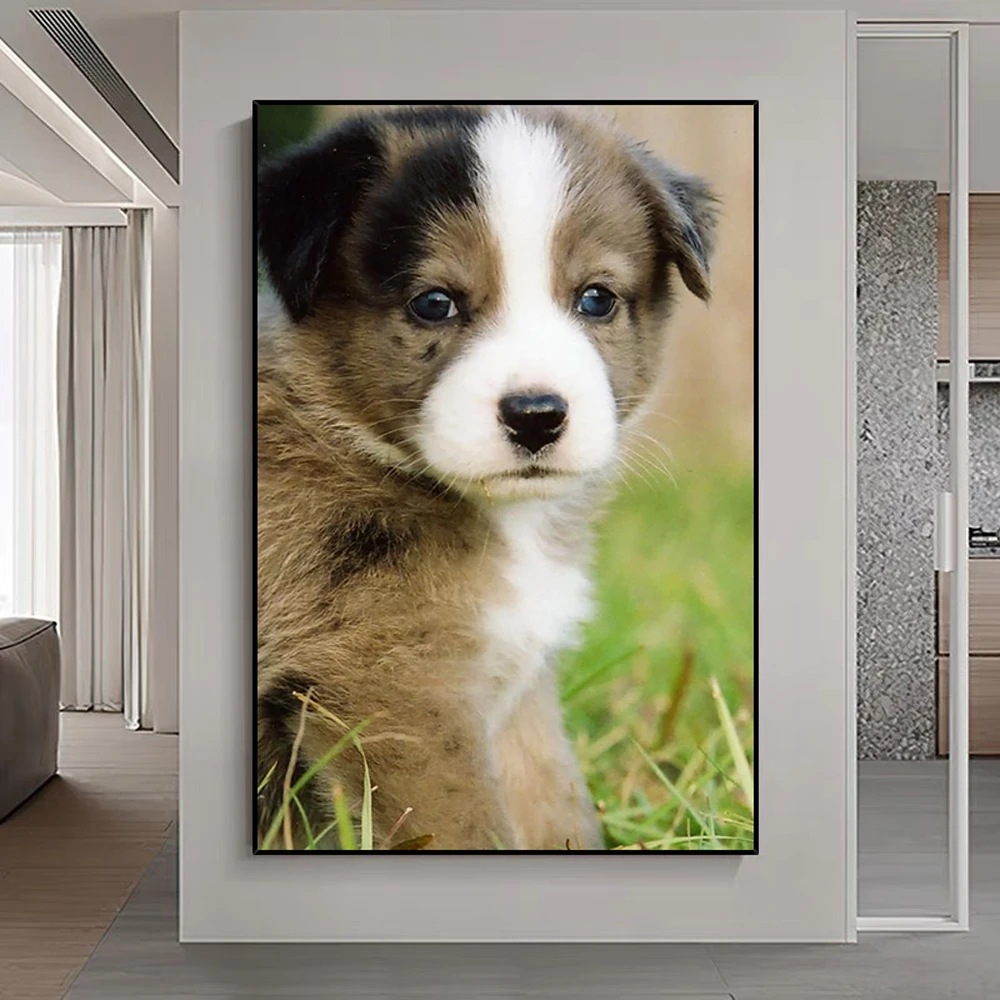 

028 Lovely Dog (2) Animal Insect Beast Silk Cloth Wall Poster Art Home Decoration Gift