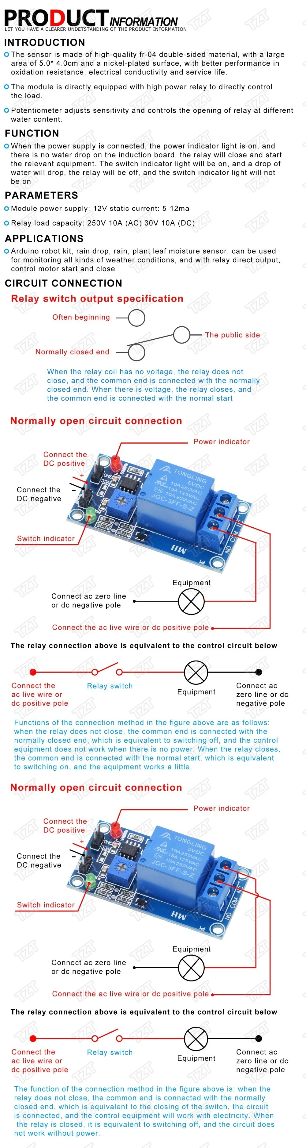 Schnee- und Regentropfen-Erkennungsmodul, Regen-Wetter-Modul, Feuchtigkeitssensor für Arduino, Relais-Steuerungsmodul, Regenwasser-Erkennungsmodul – Detail 1
