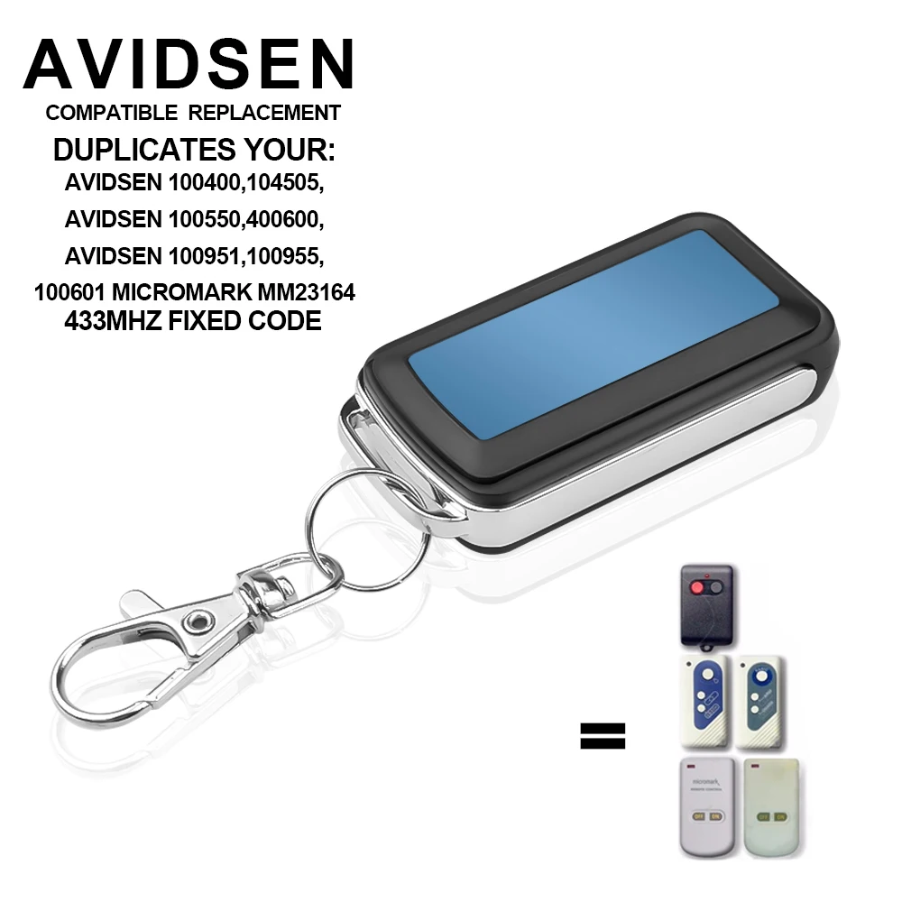 AVIDSEN 104505 100400 Garage Gate Door Remote Control Handheld Transmitter KeyFob AVIDSEN Garage Control to Clone 433.92MHZ