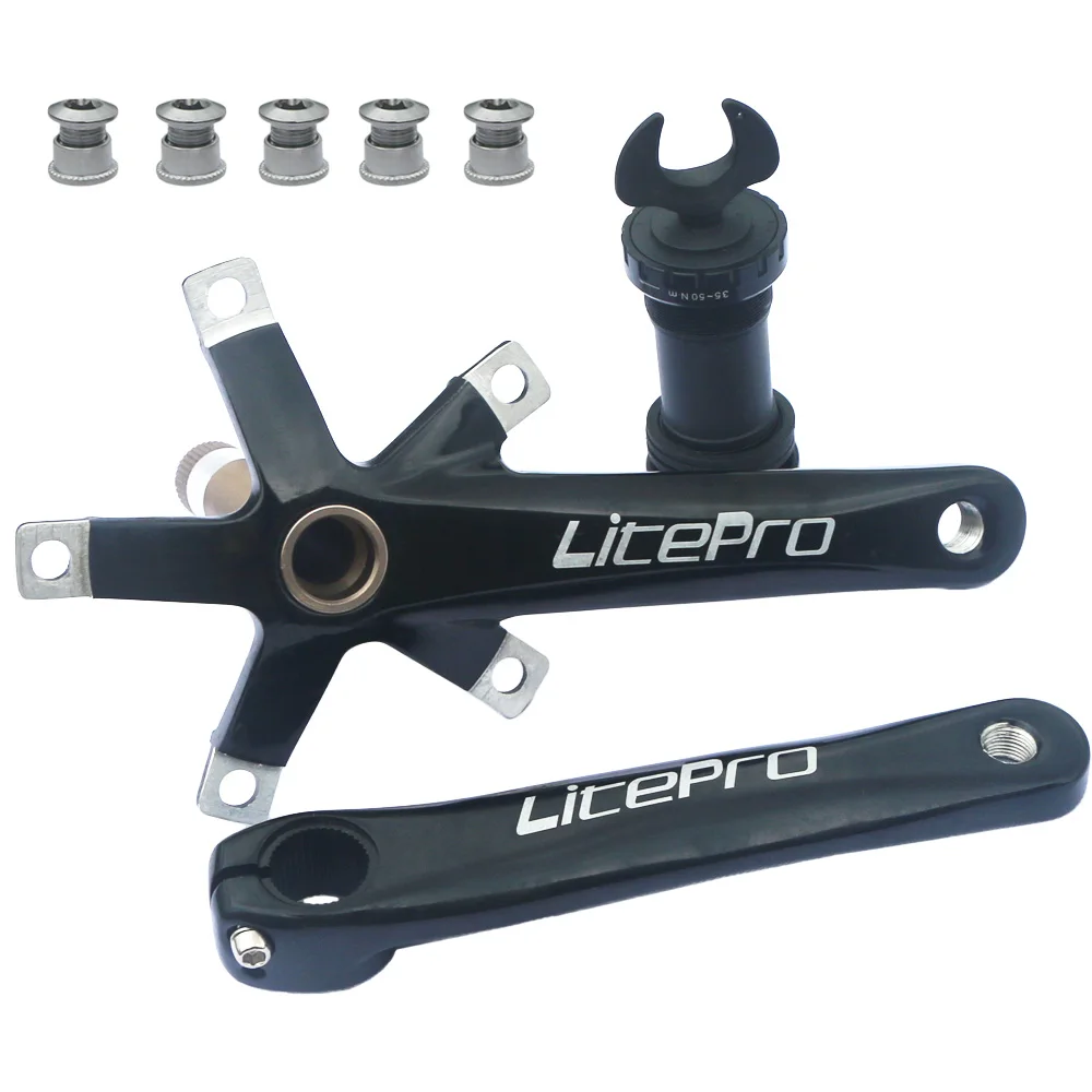 Litepro 130BCD Road Bike Crankset Foldable Bicycle Crank set Hollow Integrally 170mm Bike Crank parts With BB Bottom Bracket