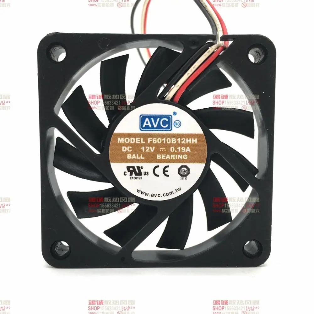 

AVC F6010B12HH Server Cooling Fan DC 12V 0.19A 60x60x10mm 3-wire