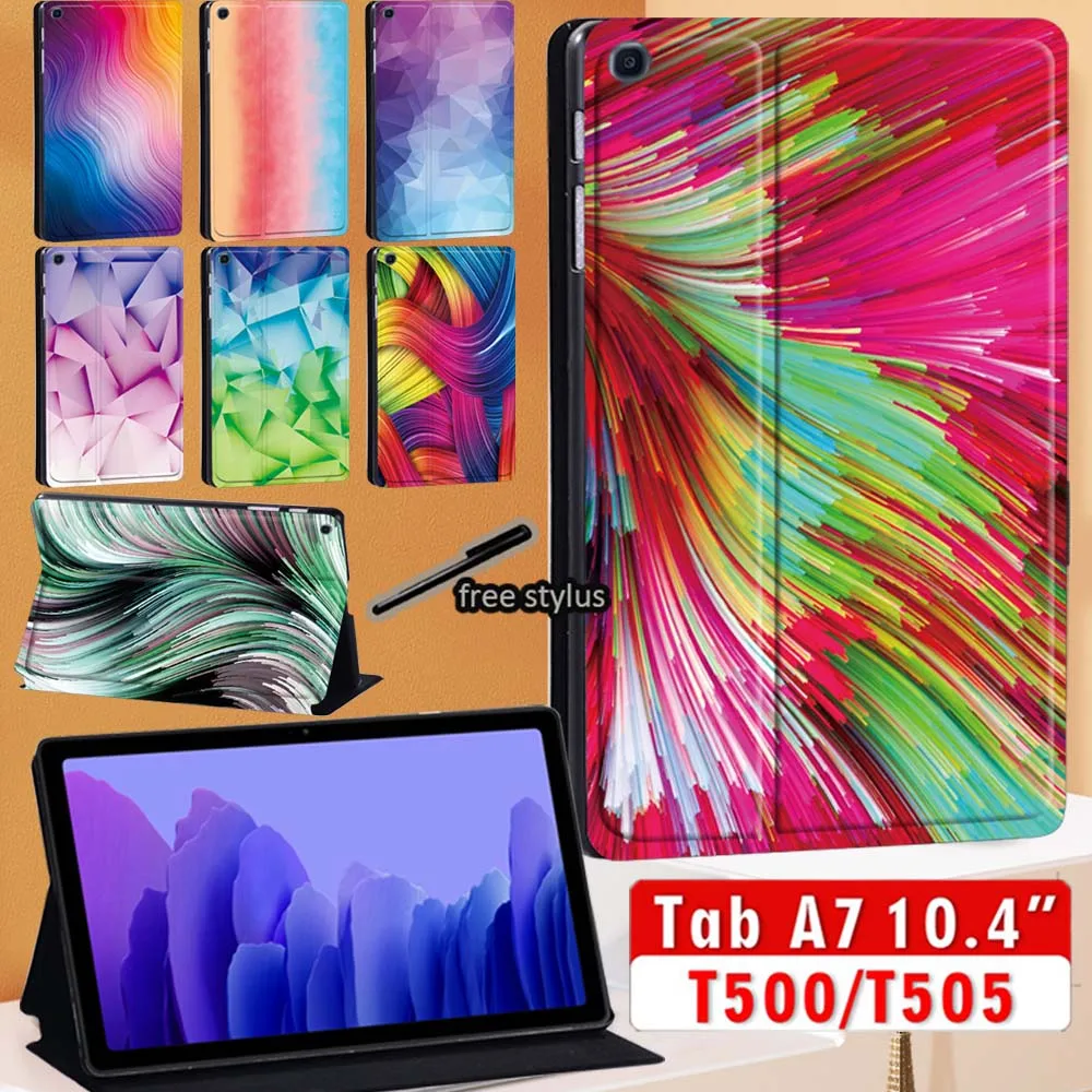 

Tablet Case for Samsung Galaxy Tab A7 10.4 Inch 2020 T500 T505 T507 Watercolor Series Folding Folio Stand Cover