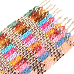 FishSheep Vintage CCB Acrylic Chain Choker Necklace for Women Boho Colorful Chunky Long Collares Necklace 2022 Fashion Jewelry