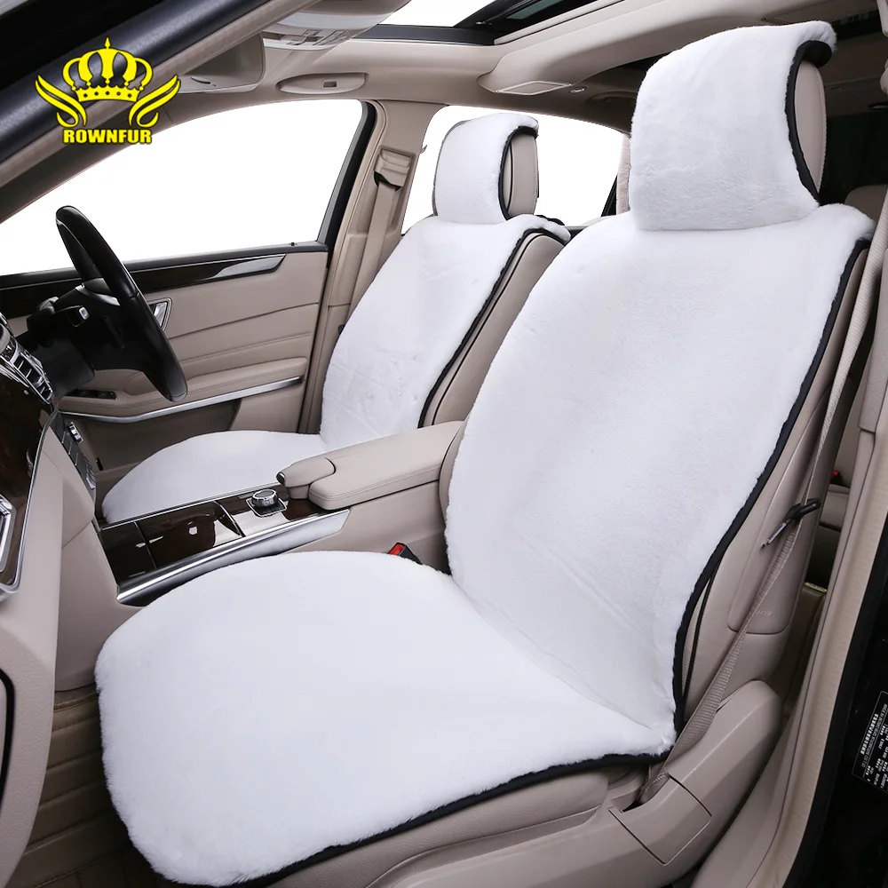 Soft faux rabbit fur car seat cushion For Toyota BMW Lada Volkswagen Nissan luxury white Universal Artificial fur car seat cover