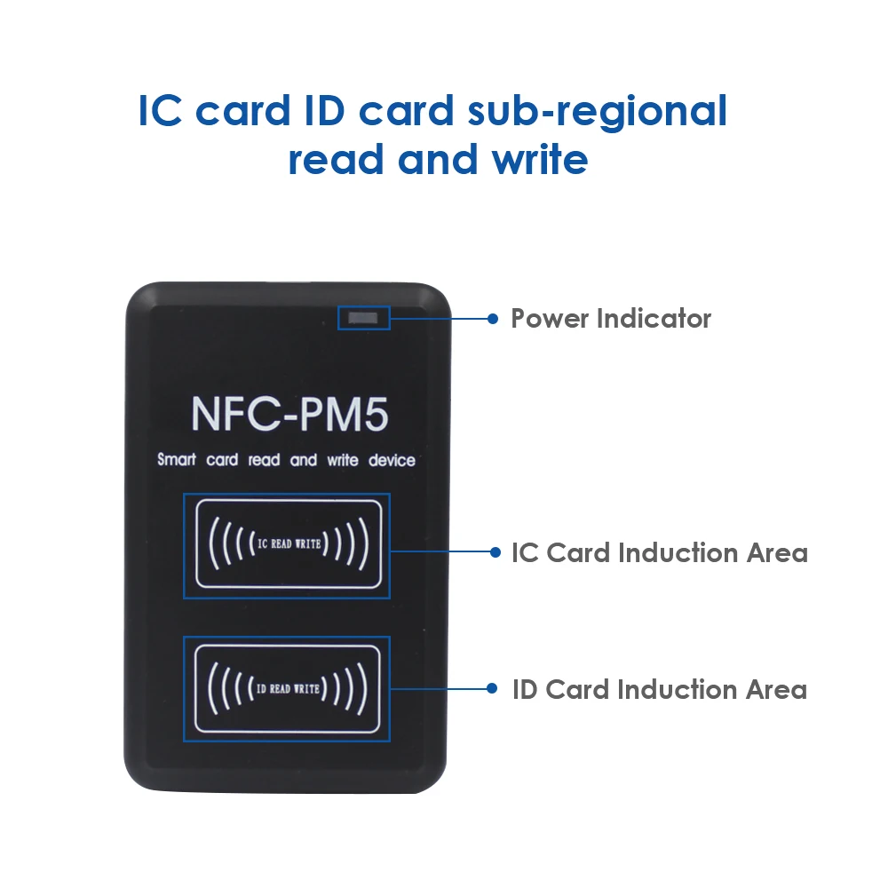 dual-frequency 125KHZ 13.56MHZ NFC  PM5 IC/ID Duplicator  RFID Reader Full Writer Decoding Function Card Copier