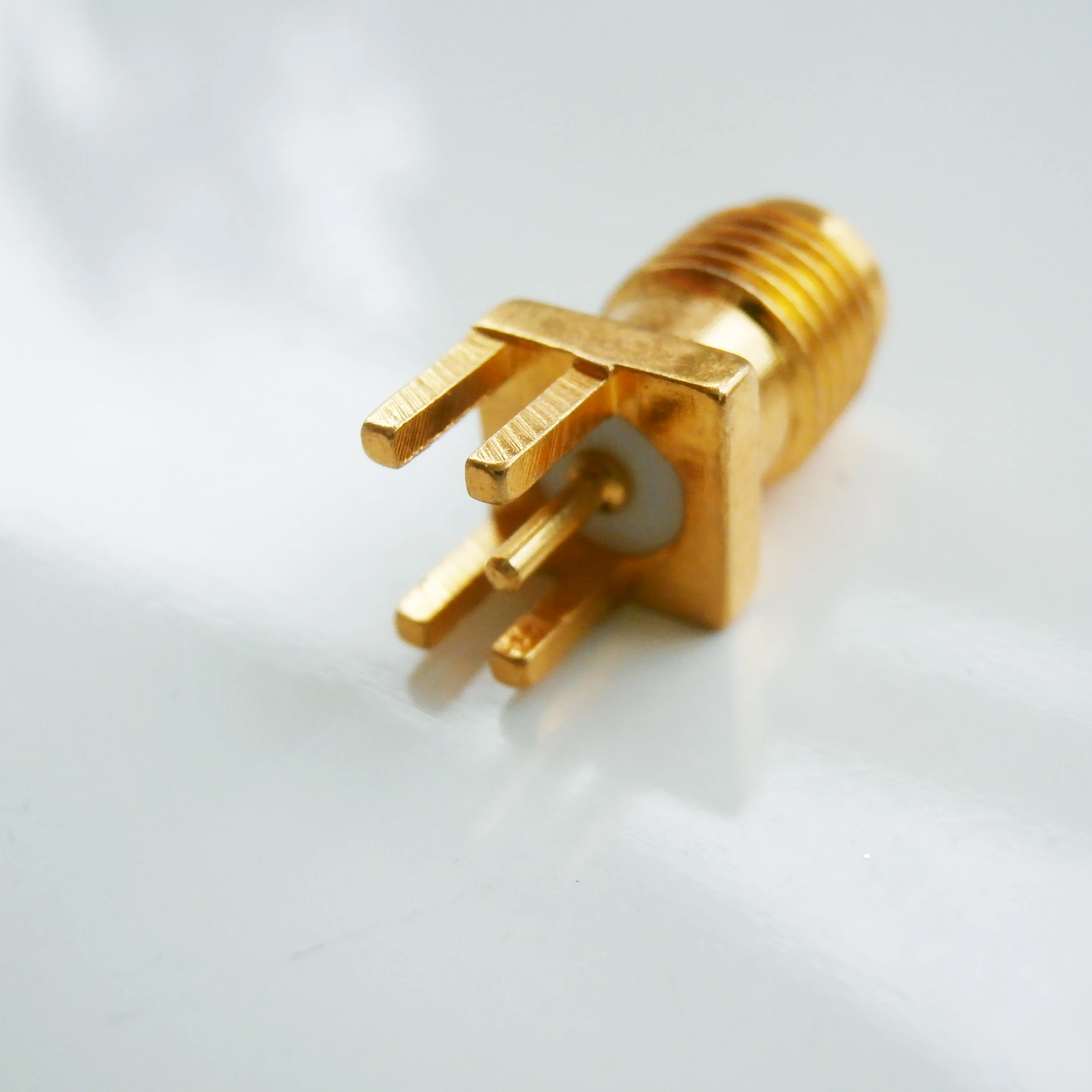 1PCS Connector RP-SMA Female plug solder PCB clip edge mount Straight