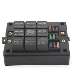 12v24v40A Engineering Vehicle Commercial Vehicle Refit Fuse Box Multi-Loop Relay Socket Copper Terminal Link Switch Box