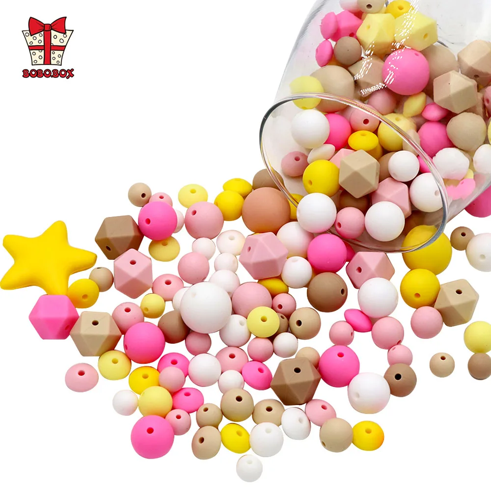 BOBO.BOX 10Pcs Silicone Beads Mini Koala Bear Turtle Penguin Elephant BPA Free Food Grade Pendants Teether Care Baby Molar Toys