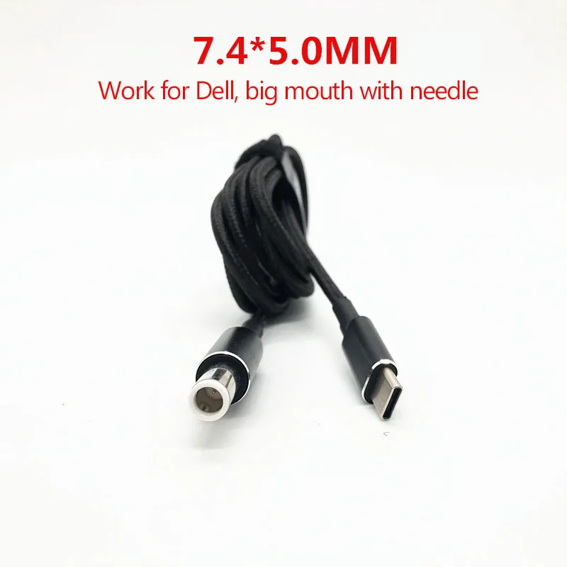 Notebook 5A fast charge PD power induction cable 100W TYPE-C to DC square mouth 4.0 4.5 7.4 decoy cable for Asus laptop