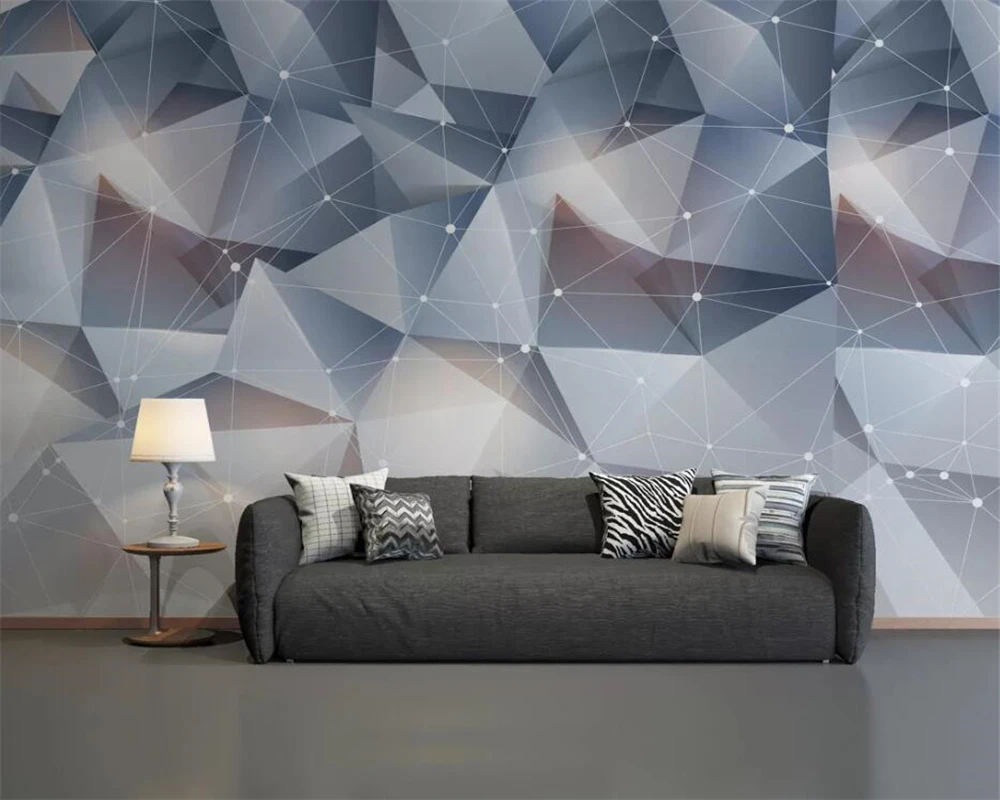 

Beibehang Custom Wallpaper Home Decorative Mural 3d geometric triangle TV Background Wall 3d Living Room Bedroom 3d wallpaper