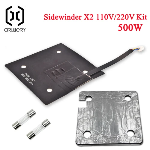 Kit de fusibles de algodón para calefacción de cama caliente, impresora 3D de 110V/220V, Artillery Sidewinder SW-X2 y Genius Pro, moldura integrada,