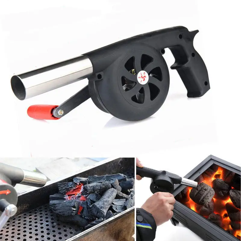 Outdoor Camping BBQ Grill Fan Air Blower Picnic Barbecue Cooking Stove Hand-cranked Air Blower Fire Bellows Tools Adventure tool