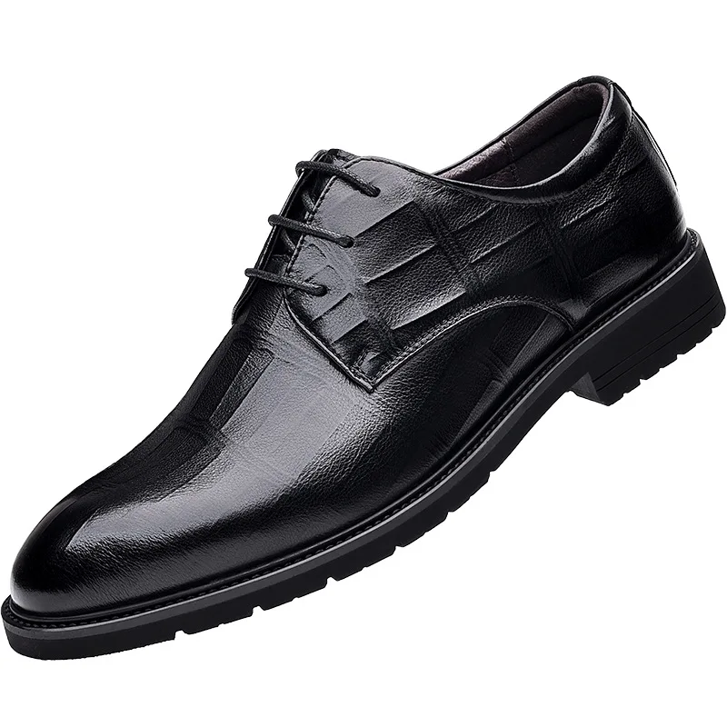 Men's New Genuine Leather Shoes Square Toe Business Dress High-end Mens Formal Shoes Breathable Comfortable Shoes