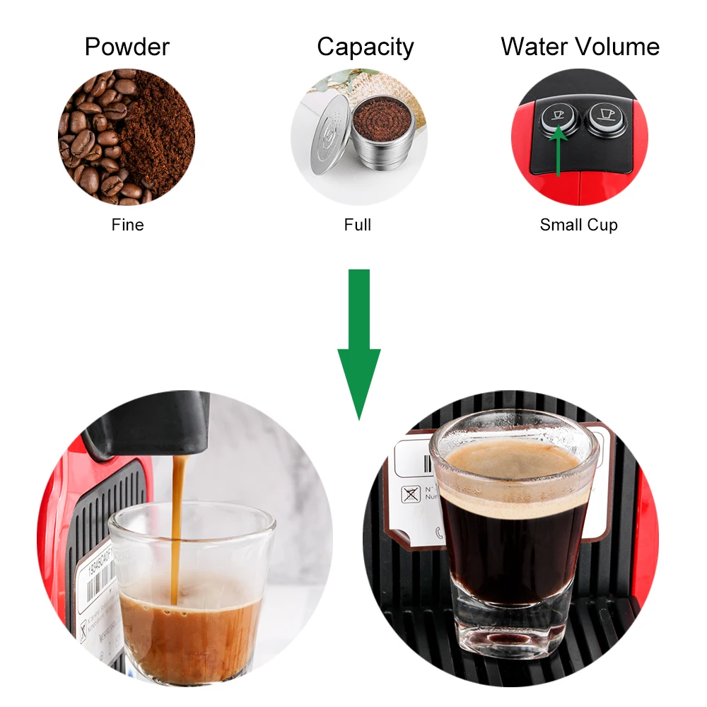 ICafilas Nespresso Refillable Capsule Reusable for Essenza Mini Capsulas New Version Recargables Coffee Filter Stainless Steel