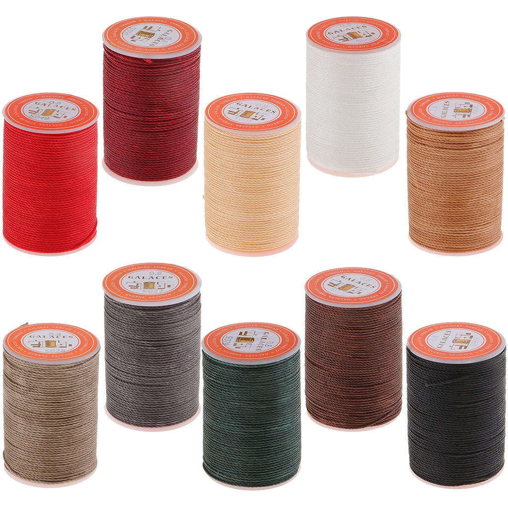 1 Spool 60 Yards Leather Sewing Round Waxed Thread Cord 0.8mm DIY Hand Stitching Craft