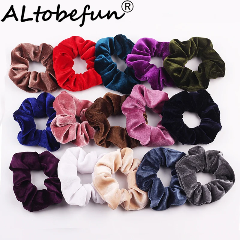 ALTOBEFUN Velvet Hair Accessories Women Ladies Hair Tie Striped Lady Scrunchies Female Ponytail Hair Girl Holder Rope AFC131