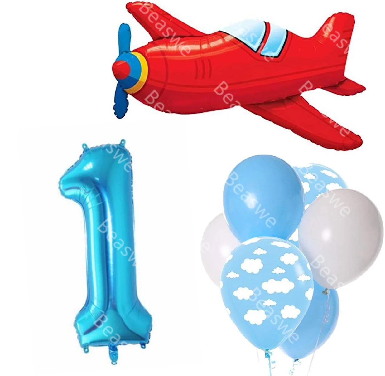 Airplane Party Kit Airplane Balloons Aviator Theme Party Supply Birthday Cloud Balloons Number Foil Balloons Baby Shower Decor