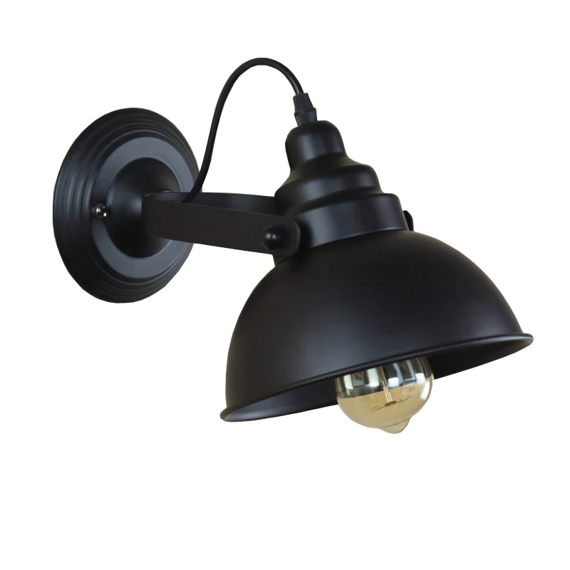 Vintage Wandlamp E27 Industriële Wandkandelaar Zwarte Wandlamp Voor Indoor Verlichting Verstelbare Retro Loft Bed Slaapkamer Licht