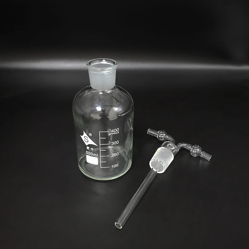 Drechsel gas washing bottle ,Capacity 500ml,Lab Glass Gas Washing Bottle,Free Shipping Shisha hookah