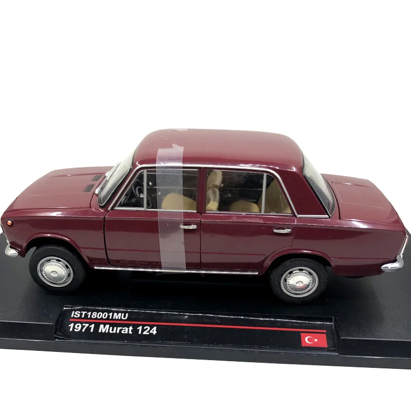 Diecast 1:18 Sacle Alloy for Classic 1971 Murat 124 Car Model Toy Metal Collection Decoration