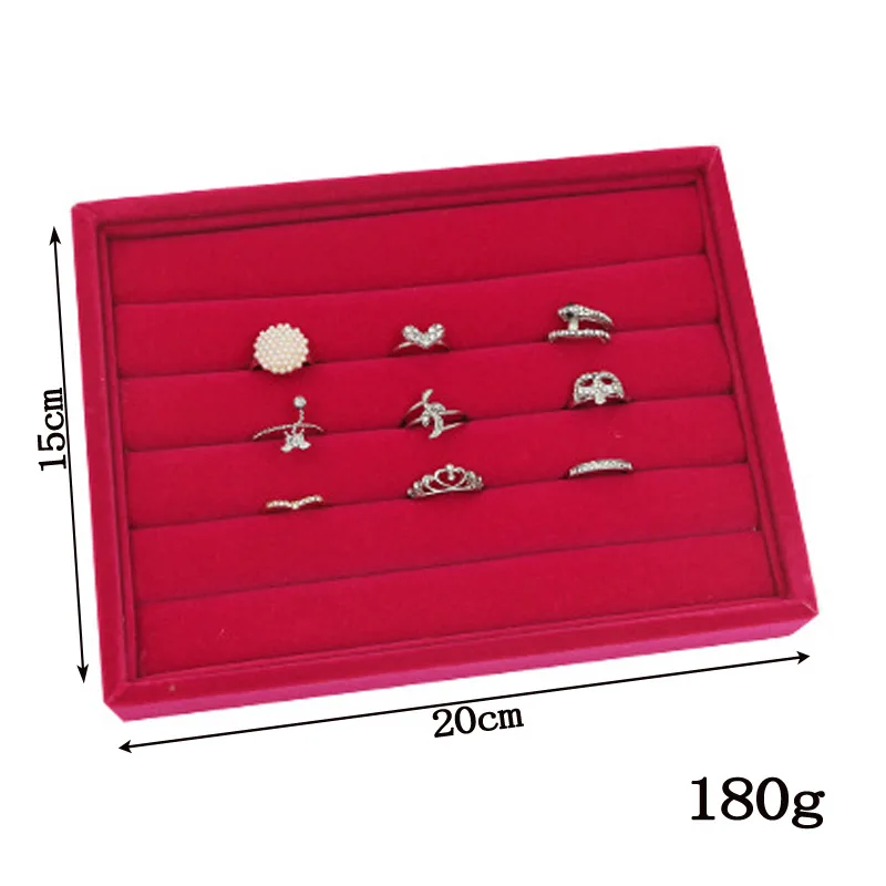 Organizer Soft RoseRed Velvet Handmade DIY Jewelry Box 9 Options Drawer Storage Jewellery Earring Necklace Pendant Bracelet Tray