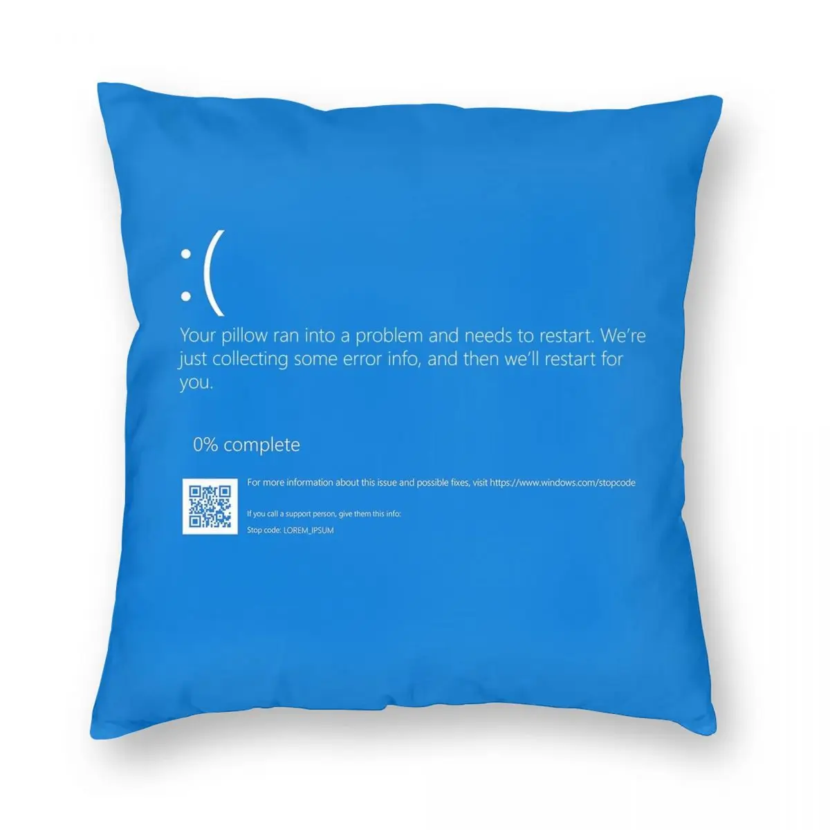 Windows BSOD Blue Screen Of Death Square Pillowcase Polyester Linen Velvet Printed Zip Decor Home Cushion Cover Wholesale