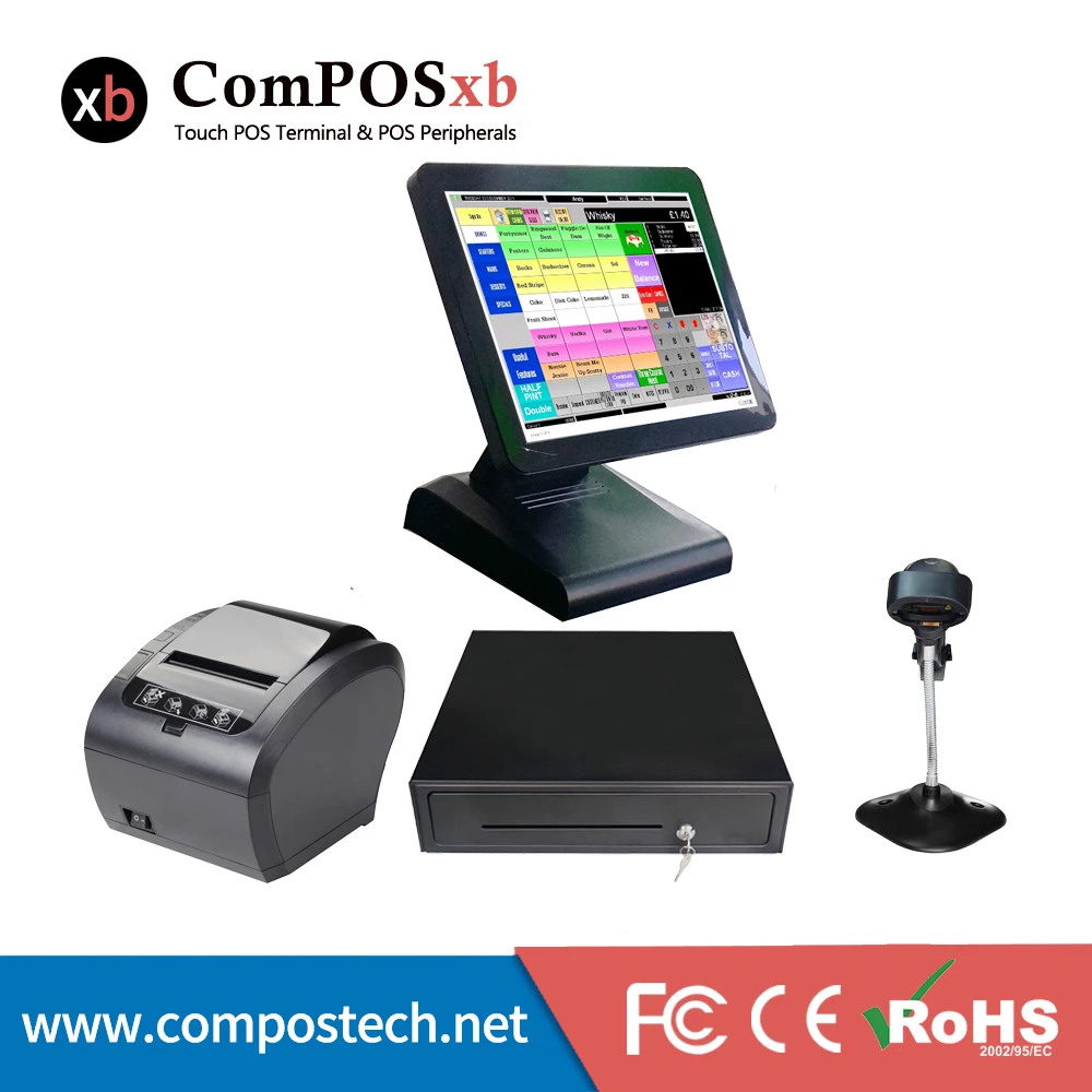 

Windows Point Of Sale Wholeset Epos System 15 Inch Electronic Cash Register For Supermarket