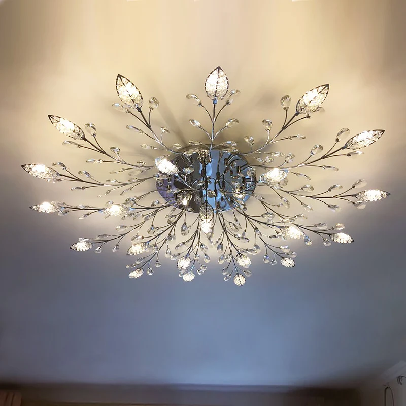 

LED Crystal Ceiling Lamp Modern Ceiling Light for Living Room Crystal Lamps Dining Gold Loft Lighting Crystal Fixtures Bedroom