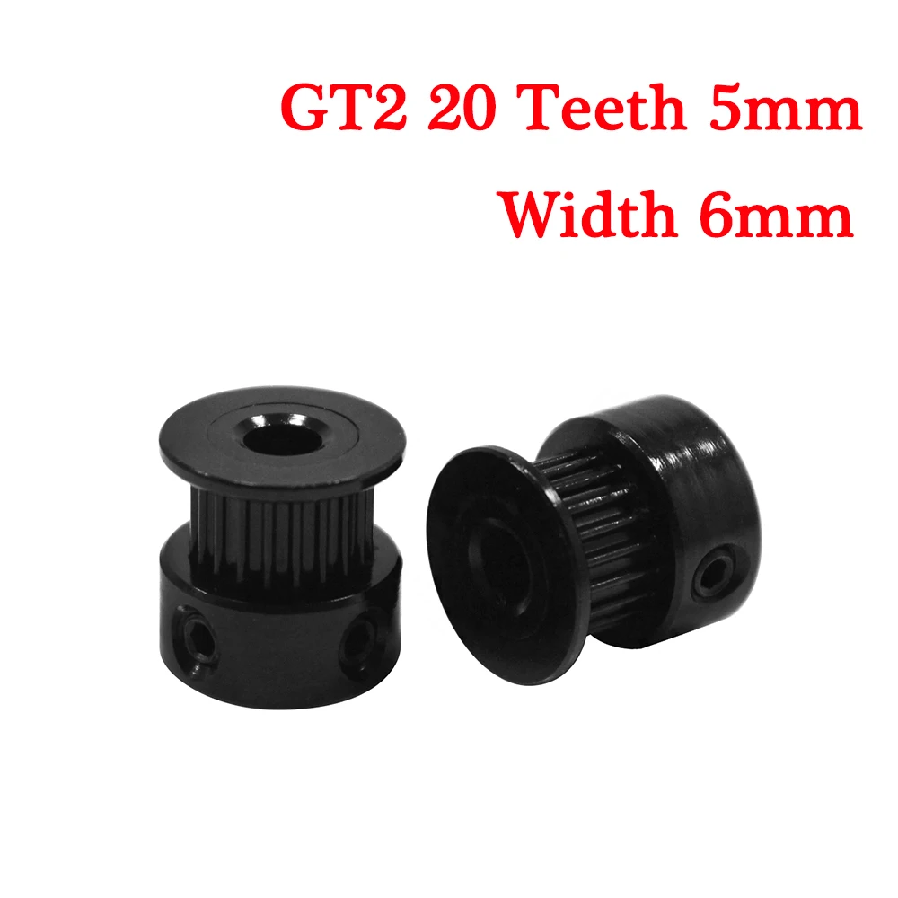 Część drukarki 3D Otwór 8 mm/5 mm Szerokość 6 mm Czarne koło synchroniczne GT2-20 Zębate koło synchroniczne Koło pasowe nbelt 2GT Okrągłe koło pasowe — zdjęcie 5
