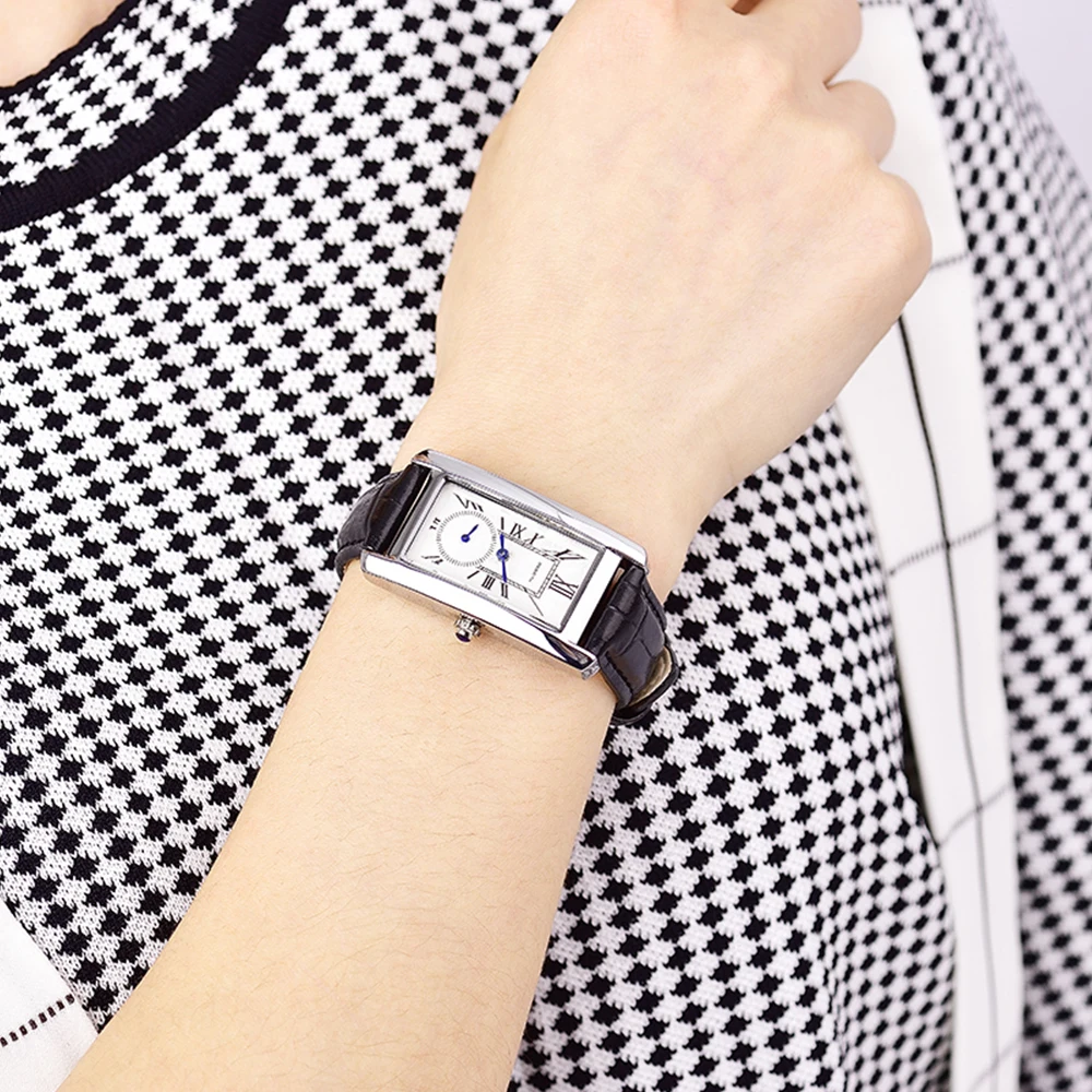 Fashion Rebirth Brand Quartz Women Watch Rectangle Analog Leather Clock Lady Casual Gift Girl Wristwatches Montre Femme Relogio