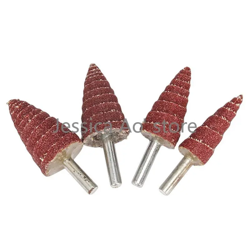 10pcs 10-30mm 80 Grit Coarse Sand Sand Paper Cone Shape Electric Grinding Wheel Polishing Wood Abrasive Cloth Metal Sandpaper