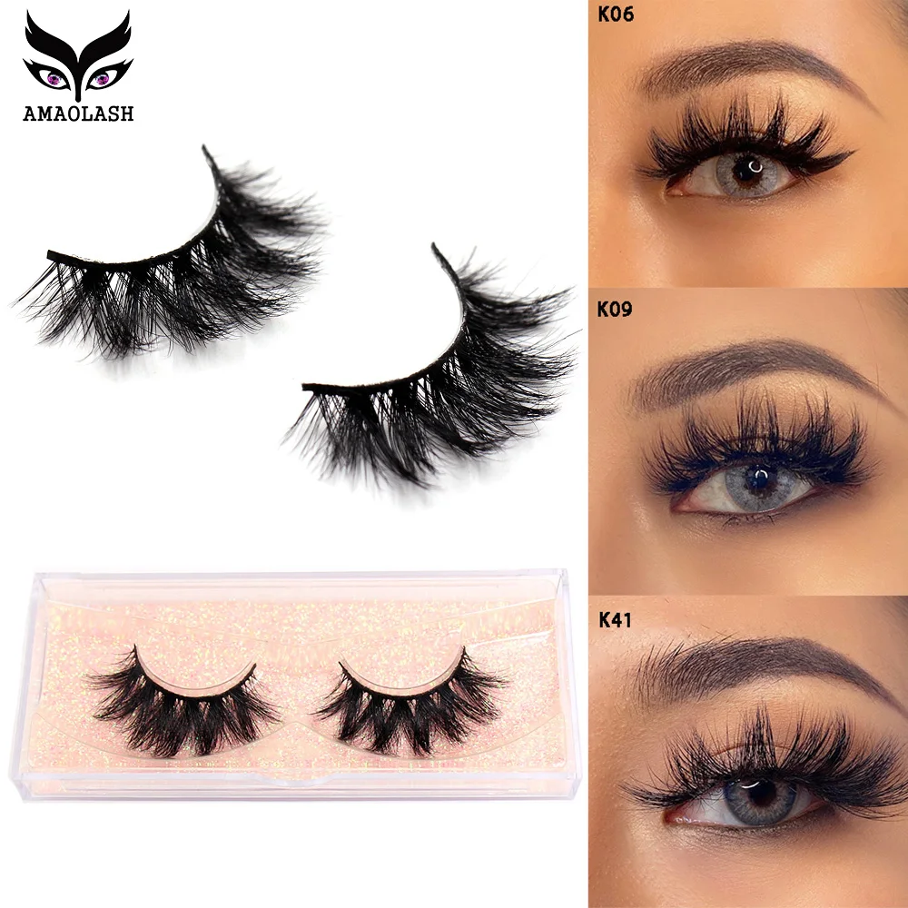 AMAOLAS 5D Mink Eyelashes Long Lasting Mink Lashes Natural Dramatic Volume Eyelashes Extension หนายาว 3D ขนตาปลอม