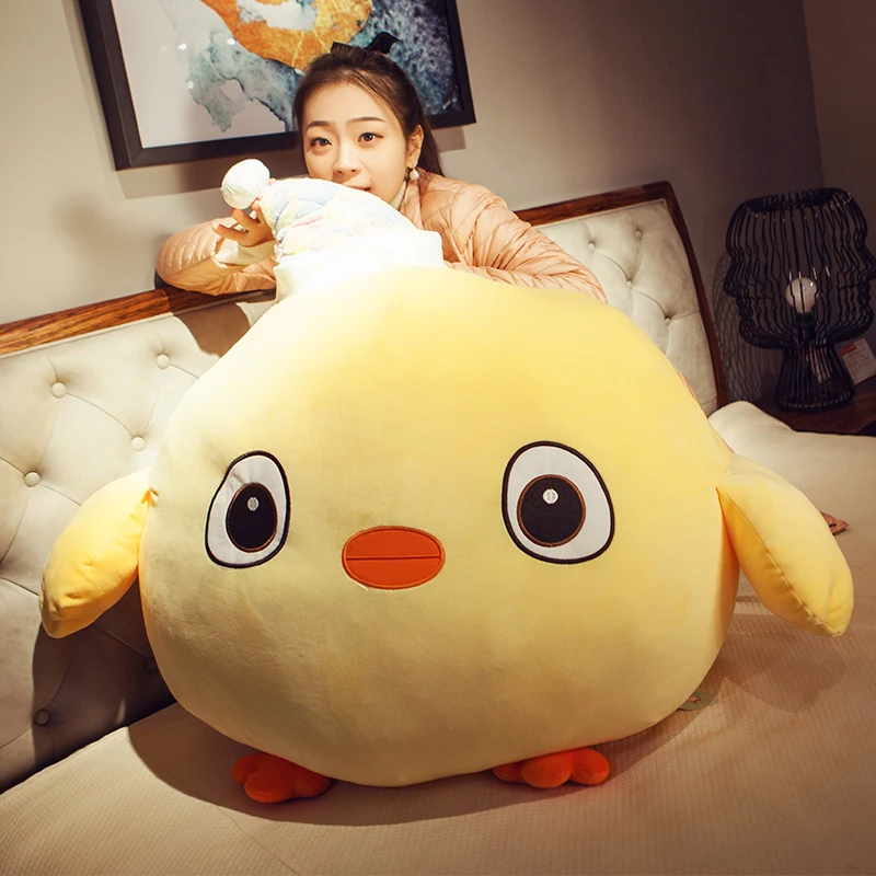 Super Cute Little Chicken Plush Toy Big Soft Fat Yellow Chick Doll Pillow for Girl Birthday Gift 80cm 100cm DY50921