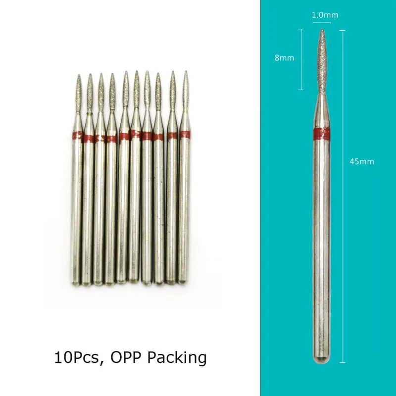HYTOOS 10 teile/satz Nagel Bohrer Bits Diamant Schneider für Maniküre Häutchen Grat Fräser für Pediküre Nägel Zubehör Werkzeuge