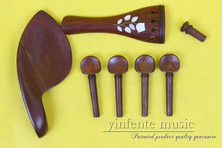 1set violin parts  hand made rosewood violin accessories White shell inlay