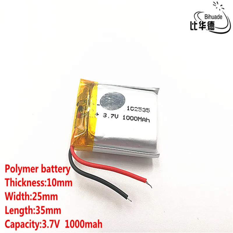Dobrej jakości akumulator litrowy 3,7 V, 1000 mAH 102535 Polimerowy akumulator litowo-jonowy / litowo-jonowy do tabletu BANK, GPS, mp3, mp4