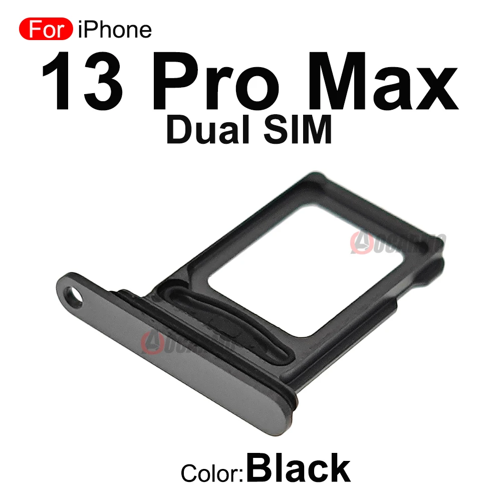 Bandeja de tarjeta SIM simple y Dual para iPhone 13 Pro Max, ranura con anillo de goma impermeable, piezas de repuesto