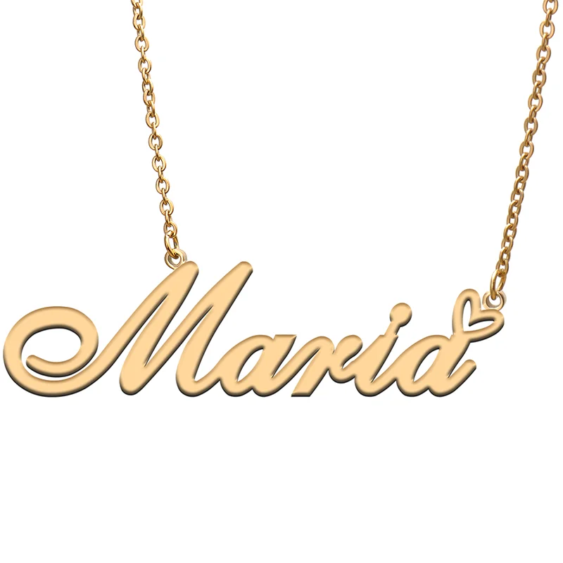 Maria Name Tag Necklace Personalized Pendant Jewelry Gifts for Mom Daughter Girl Friend Birthday Christmas Party Present