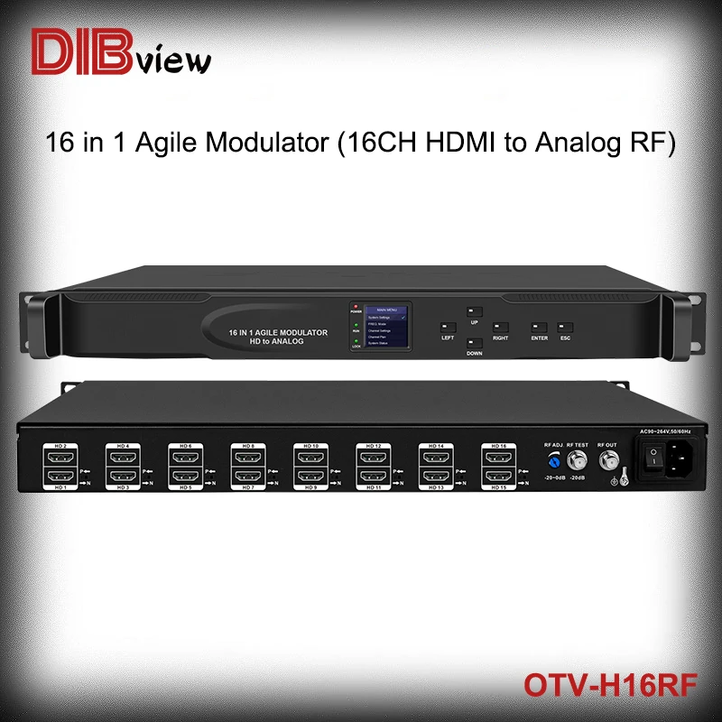 

Dibview OTV-H16RF 16 IN 1 HDMI to ANALOG RF Agile PAL BG NTSC MODULATOR