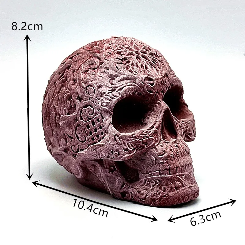 Pattern pattern skull silicone mold diy to make candle resin model, suitable for making kitchen fudge iced chocolate cake tools