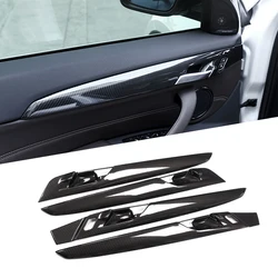 4 Pcs Carbon Fiber For BMW New X1 F48 2016-2018 ABS Plastic Interior Door Decoration Strips Cover Trim For BMW X2 F47 2018