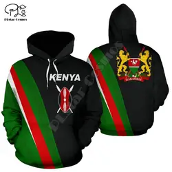 Sudadera con capucha con estampado 3d de bandera de Kenia para hombre y mujer, chaqueta de manga larga, Jersey unisex, chándal con capucha, prendas de vestir de otoño