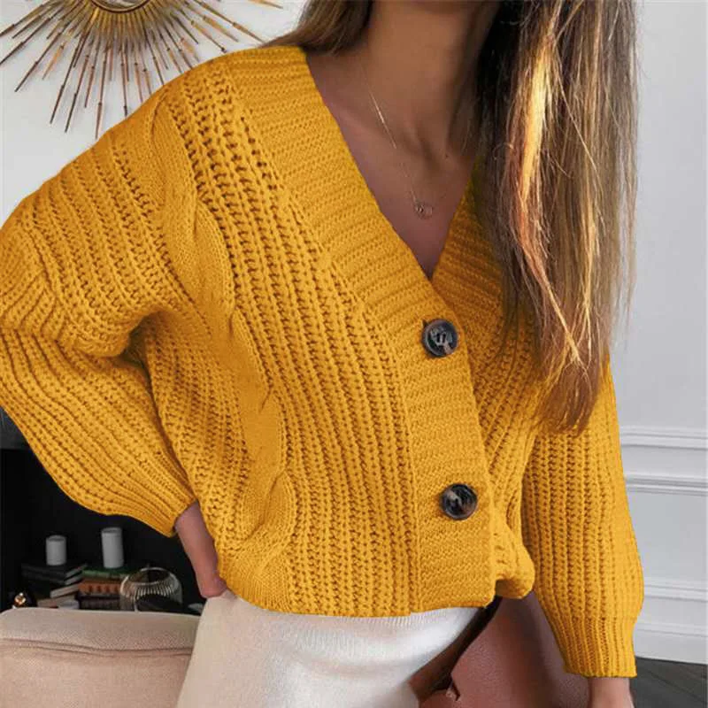 Women Cardigan Knitted Sweater Autumn Winter Long Sleeve V Neck Jumper Cardigans Casual Streetwear Fashion Pull Femme Coat Style