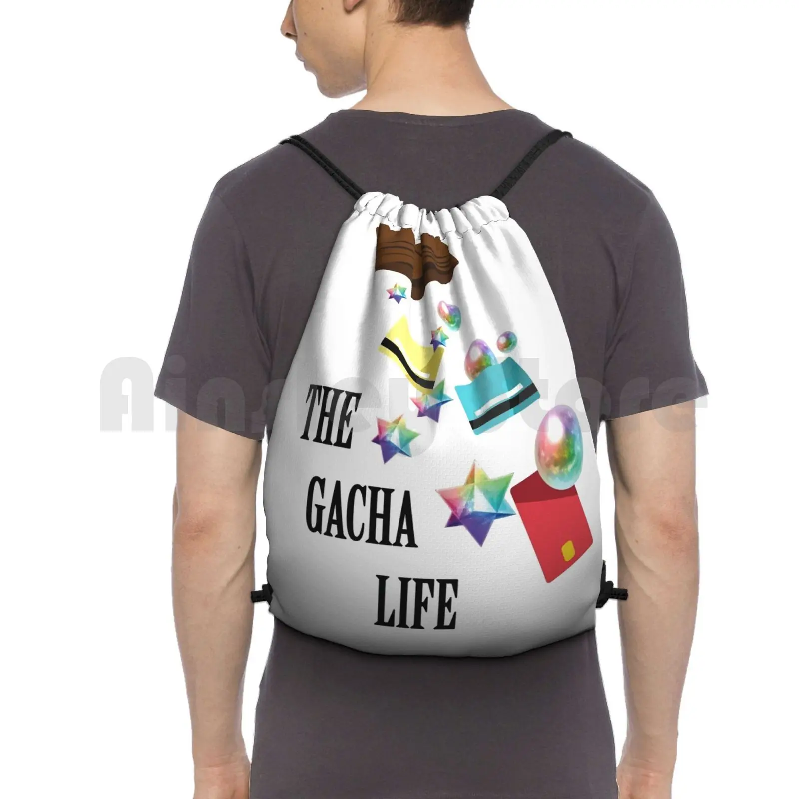 The Gacha Life zaino borse con coulisse borsa da palestra impermeabile Gacha Mobile Game Anime Weeb Fatego Money Whaling