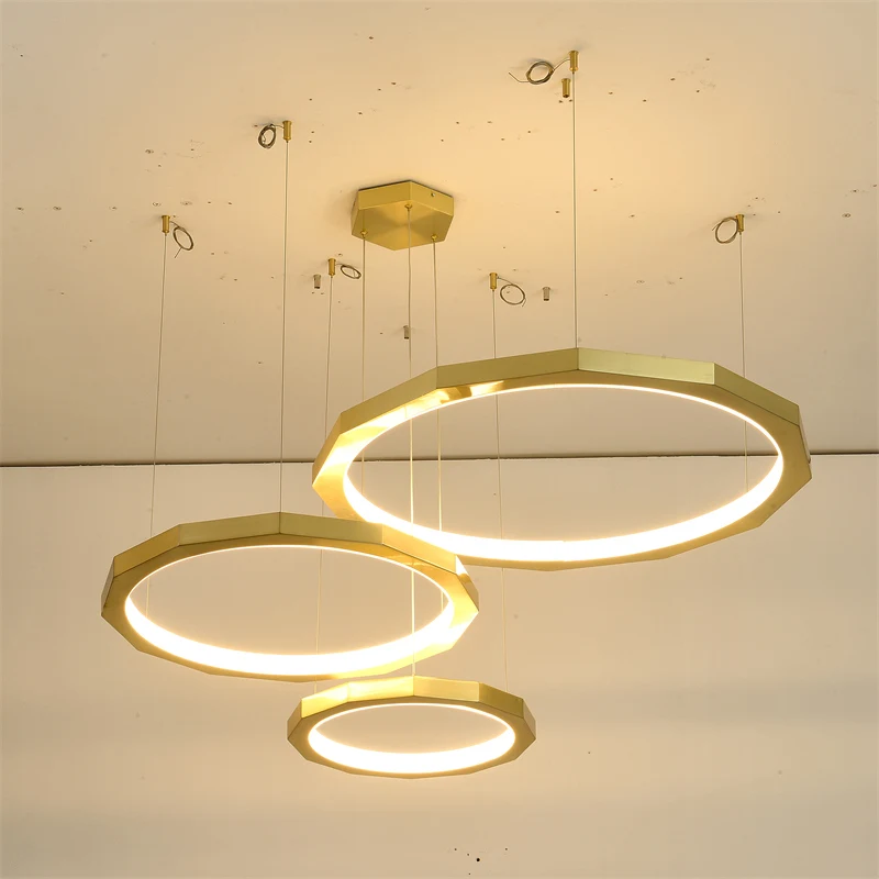 Nordic Neuheit Anhänger Lichter LED Wohnung Wohnzimmer Restaurant Minimalistischen Net Rot DIV Hardware Acryl Gold Runde Form